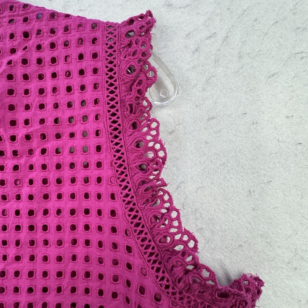 New $108 Sundance Lyra Eyelet Boho Sleeveless Blouse Top Women's XL Fuscia Pink - Picture 11 of 13